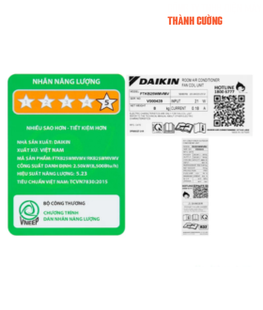 Máy lạnh Daikin Inverter 1.0 HP (1 Ngựa) FTKB25XVMV